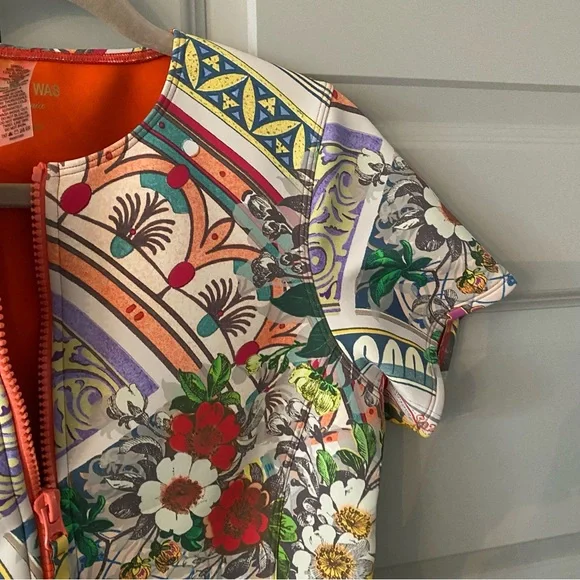 New Johnny Was Boho Neoprene Patchwork One Piece Swimsuit - Picture 5 of 7